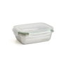 Bidasoa Récipient Rectangulaire Hermétique Acier Inoxydable Theo 17x13x6 cm, 550 mL, Lot de 6