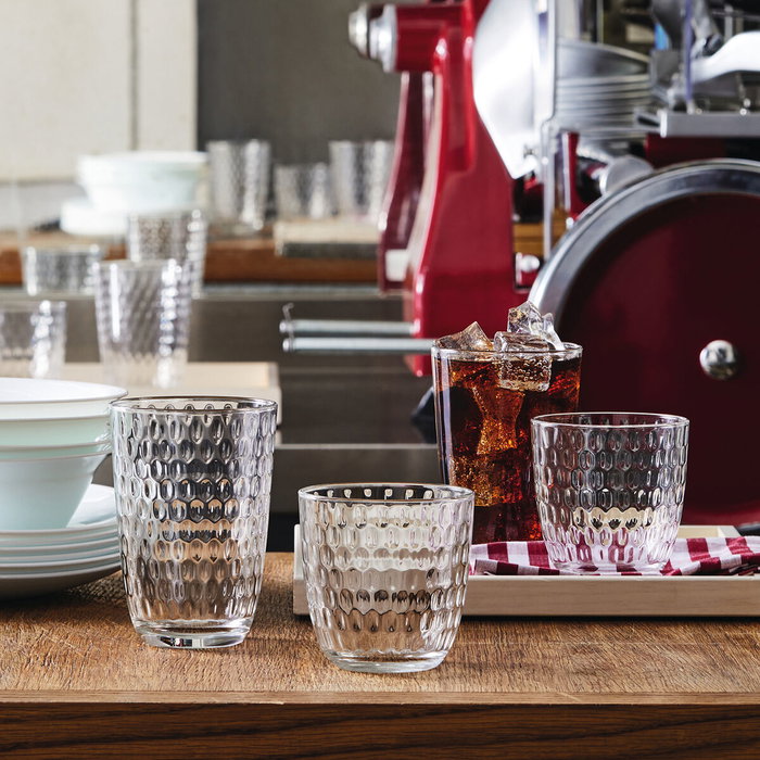 Bormioli Rocco Set de 6 Verres Bas Slot 29 cL en Verre Transparent avec Relief