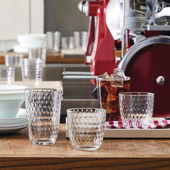 Bormioli Rocco Set de 6 Verres Bas Slot 29 cL en Verre Transparent avec Relief