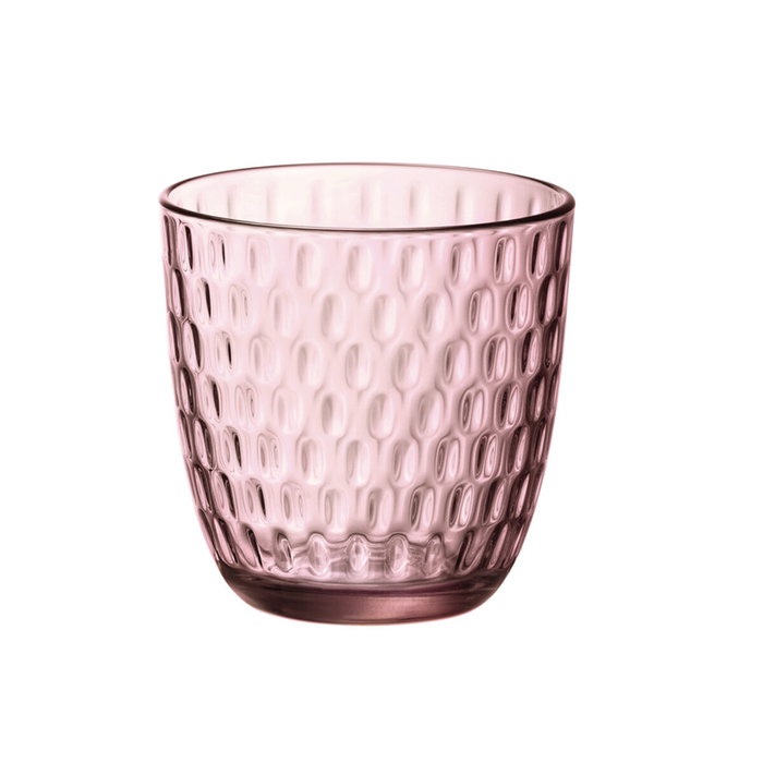 Bormioli Rocco Lot de 6 Verres Bas Slot 29 cL en Verre Rose Relief Fabriqué en Italie Bormioli Rocco Lot de 6 Verres Bas Slot 29 cL en Verre Rose Relief Fabriqué en Italie