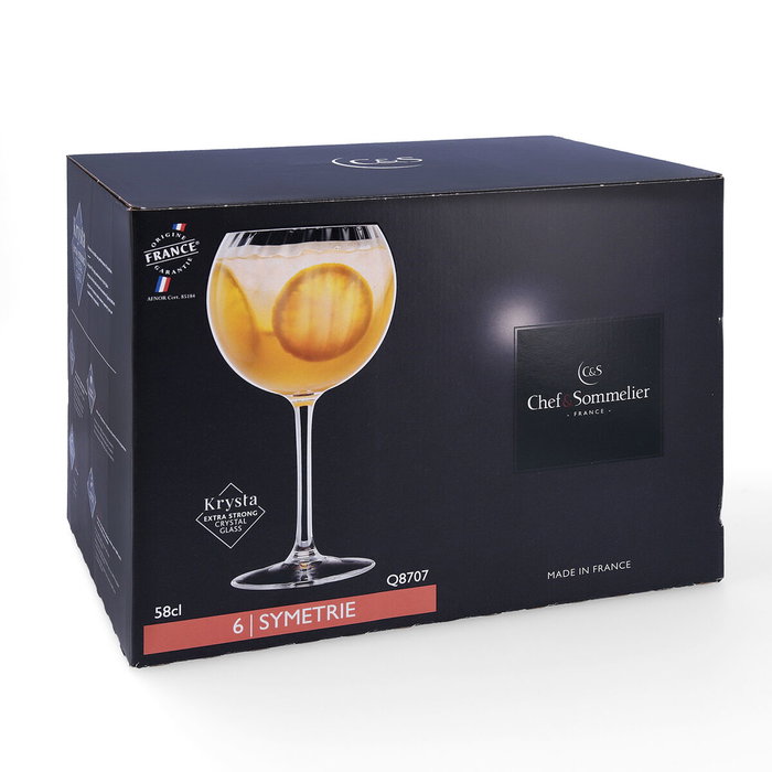 C&S Set de Verres pour Gin Tonic Chef & Sommelier Symetrie, 6 Unités, 580 ml