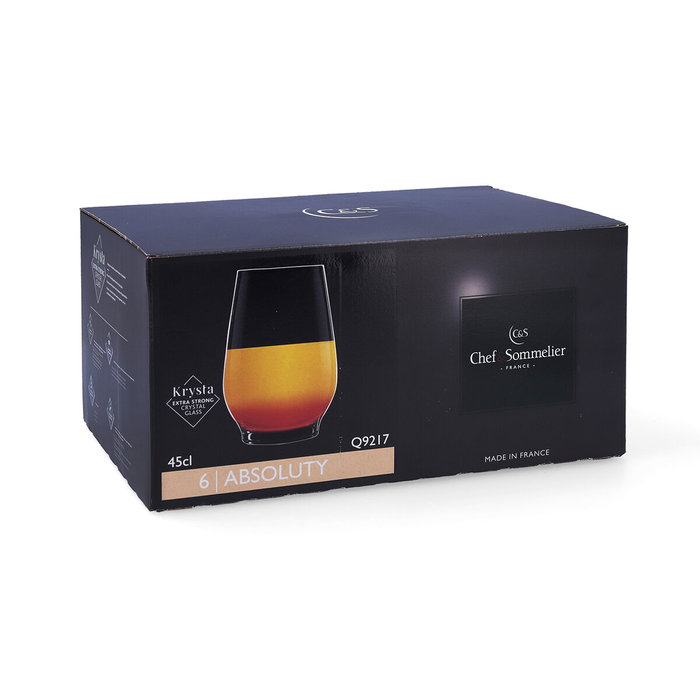 C&S Set de Verres Chef & Sommelier Absoluty Transparent 450 ml, 6 Unités