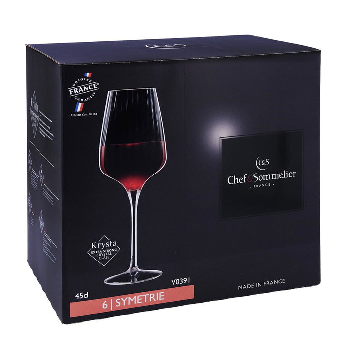 Chef & Sommelier Lot de 6 Verres à Vin Krysta Symetrie 45 cL