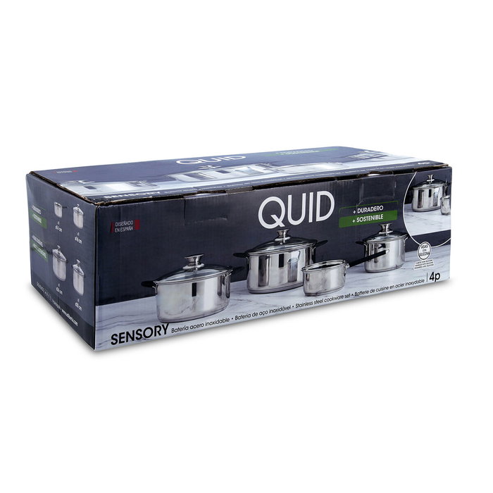 Quid Batterie de Cuisine Acier Inoxydable Sensory 4 Pièces
