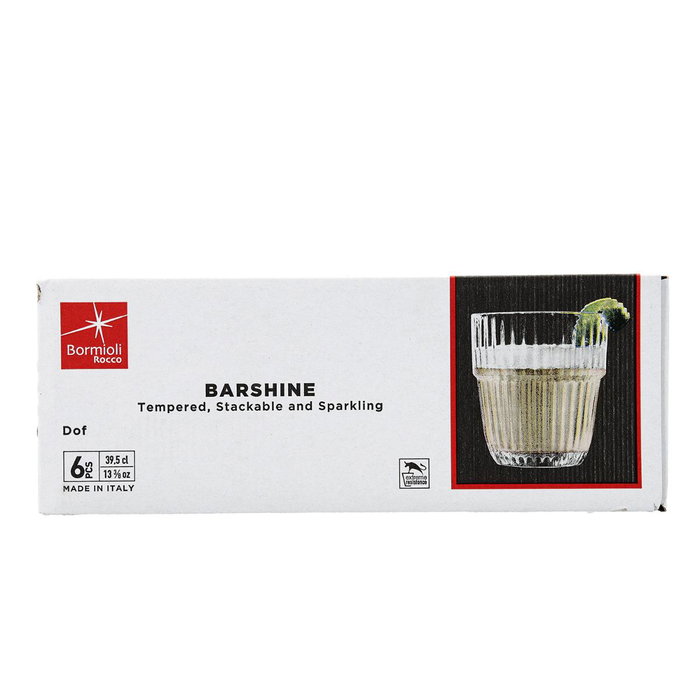 Caja 6 Vasos Bajos Vidrio Barshine Bormioli Rocco 39 cL