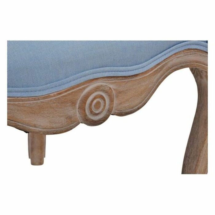 Banquette DKD Home Decor Bleu Polyester Bois Bois d'hévéa 58 x 56 x 69 cm
