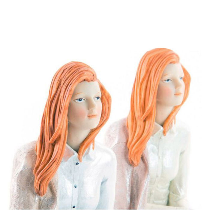 Figurine Décorative DKD Home Decor Femme Romantique 15 x 18 x 19,5 cm (2 Unités) (2 Pièces)