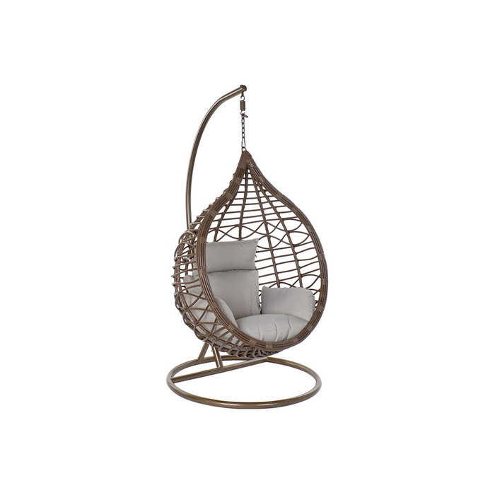 Fauteuil de jardin suspendu DKD Home Decor Marron Gris Multicouleur Brun foncé Aluminium rotin synthétique 100 x 78 x 120 cm 100