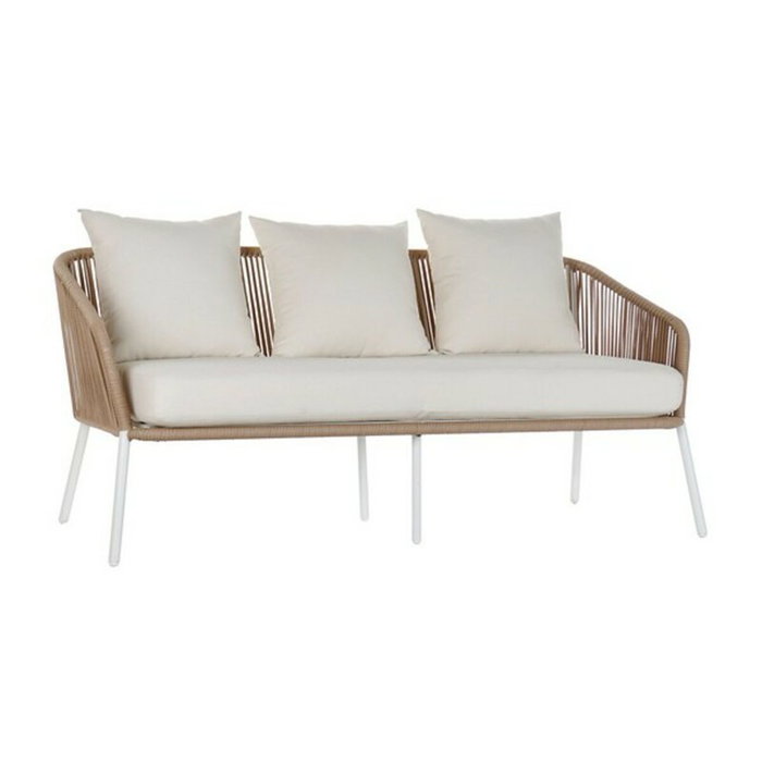 Ensemble Canapé + Table DKD Home Decor MB-179038 Jardin Beige Métal Aluminium Corde 151,5 x 72 x 70 cm (4 pcs)