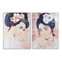 DKD Home Decor Toile Oriental Bleu, Beige et Rose clair (Lot de 2) Unitées 103,5 x 4,5 x 144 cm