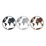DKD Home Decor Figurine Décorative Mappemonde Noir Cuivre Blanc (3 Pièces)