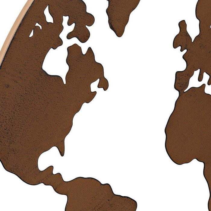 DKD Home Decor Figurine Décorative Mappemonde Noir Cuivre Blanc (3 Pièces)