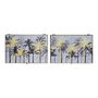 Boîte Décorative DKD Home Decor Noir Doré Bois MDF Palmiers Tropical Compteur (2 Unités)