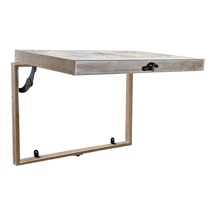 Boîte Décorative DKD Home Decor Noir Doré Bois MDF Palmiers Tropical Compteur (2 Unités)