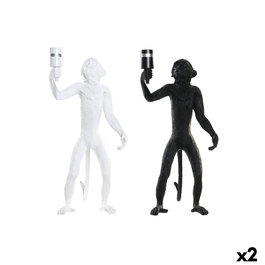 Lampe de bureau DKD Home Decor 31 x 34 x 55 cm Noir Blanc Résine 220 V 50 W (2 Unités)