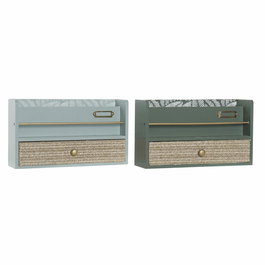 Organisateur polyvalent DKD Home Decor LD-181379 Vert polypropylène Bois MDF 30 x 9 x 17 cm (2 Unités)