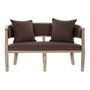 Canapé DKD Home Decor Marron Lin Bois d'hévéa Traditionnel (122 x 69 x 72 cm)