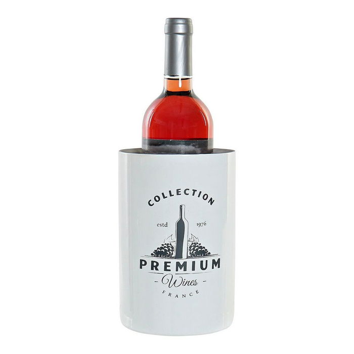 Refroidisseur de Bouteilles DKD Home Decor Blanc Argenté Acier inoxydable 12 x 12 x 18 cm