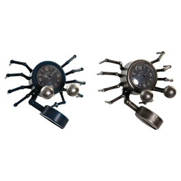 Horloge de table DKD Home Decor Bleu Argenté Animal Vintage Crabe (2 Unités)