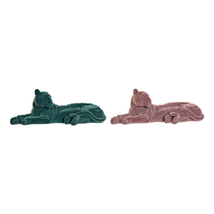 Figurine Décorative DKD Home Decor Vert Rose clair Tigre 36 x 17,5 x 13,3 cm (2 Unités) Figurine Décorative DKD Home Decor Vert Rose clair Tigre 36 x 17,5 x 13,3 cm (2 Unités)