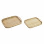 DKD Home Decor Jeu de plateaux en rotin Marron (2 pièces) Dimensions 51,5x36x7,5 cm et 44,5x31,5x6 cm