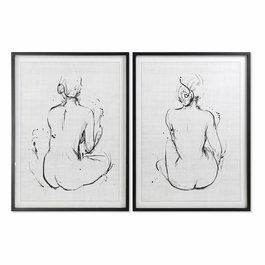 Cadre DKD Home Decor 70 x 2,5 x 90 cm Femme Moderne (2 Unités)