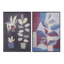 DKD Home Decor Toile polystyrène Floral Bleu