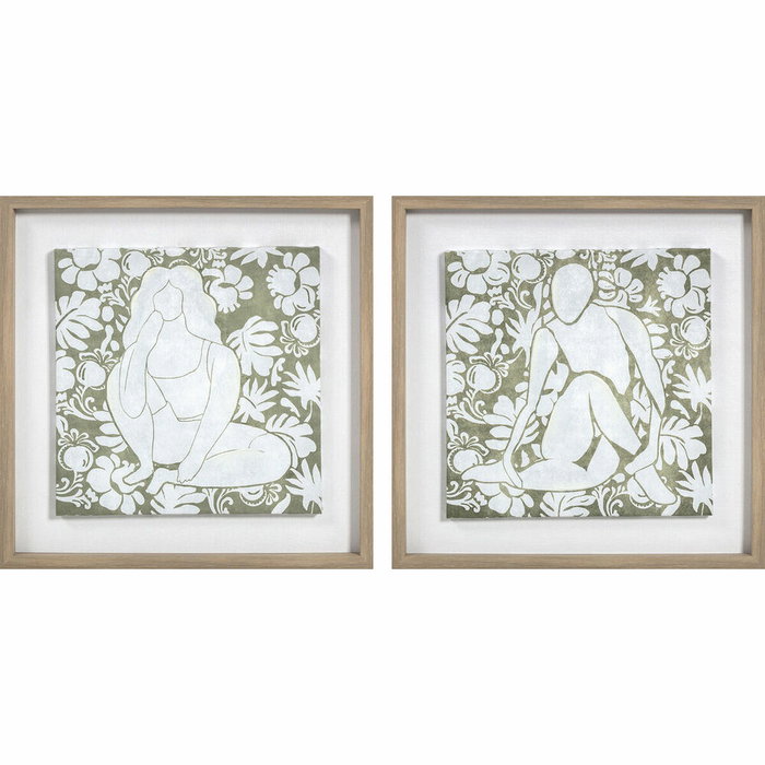 DKD Home Decor Toile Verre Bois MDF 42 x 3 x 42 cm DKD Home Decor Toile Verre Bois MDF 42 x 3 x 42 cm