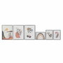 DKD Home Decor Toile Scandinave Feuilles 6 Pièces 40 x 2,8 x 60 cm