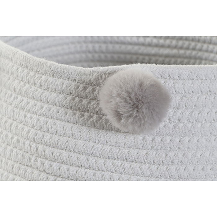 Set de basket DKD Home Decor Pompons 30 x 30 x 26 cm Bois