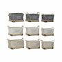 Panier Multi-usages DKD Home Decor Beige Gris Marron Clair 40 x 30 x 24 cm Bois 3 Pièces (3 Unités)