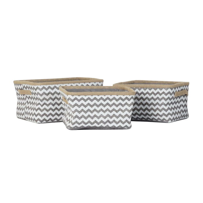 Set de basket DKD Home Decor Blanc Gris Jute Zigzag Boho 36 x 31 x 20 cm 3 Pièces Set de basket DKD Home Decor Blanc Gris Jute Zigzag Boho 36 x 31 x 20 cm 3 Pièces