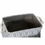 Panier Multi-usages DKD Home Decor Blanc Marron Gris Blue marine Feuille d'une plante Boho 40 x 30 x 24 cm Plastique 3 Pièces (2