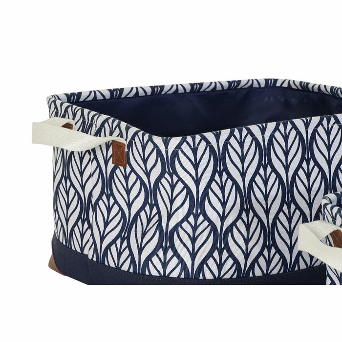 Panier Multi-usages DKD Home Decor Blanc Marron Gris Blue marine Feuille d'une plante Boho 40 x 30 x 24 cm Plastique 3 Pièces (2 Panier Multi-usages DKD Home Decor Blanc Marron Gris Blue marine Feuille d'une plante Boho 40 x 30 x 24 cm Plastique 3 Pièces (2