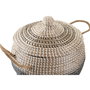 Set de basket DKD Home Decor Gris Naturel Bicolore Herbier marin Boho 41 x 41 x 33 cm (2 Unités)