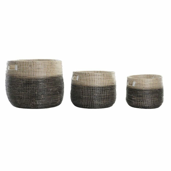 Set de basket DKD Home Decor Gris Naturel Herbier marin (3 Pièces) Set de basket DKD Home Decor Gris Naturel Herbier marin (3 Pièces)