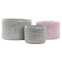 Panier Multi-usages DKD Home Decor Gris Rose polypropylène 27 x 27 x 17 cm 4 Kg 3 Pièces (3 Unités)