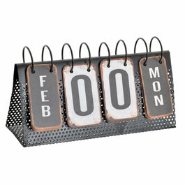 Calendrier de bureau DKD Home Decor Blanc Noir 34 x 13 x 21 cm