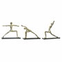 DKD Home Decor Figurine Décorative Yoga Indien Noir Doré (3 Unités)