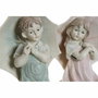 DKD Home Decor Figurine Décorative Enfant Bleu Rose (2 Unités)