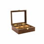 Boîte à bijoux DKD Home Decor Marron Bois Verre Bois MDF 21 x 18 x 8 cm