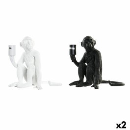 Lampe de bureau DKD Home Decor 33 x 32 x 31 cm Noir Blanc Résine 220 V 50 W (2 Unités)