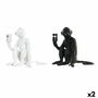 Lampe de bureau DKD Home Decor 33 x 32 x 31 cm Noir Blanc Résine 220 V 50 W (2 Unités)