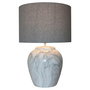 Lampe de bureau DKD Home Decor Toile Céramique Gris Blanc (38 x 38 x 58 cm)