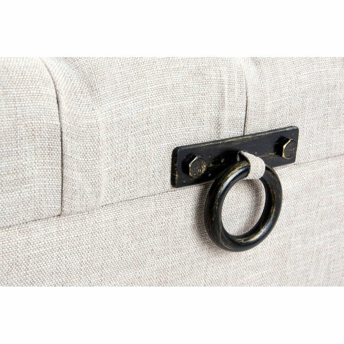 Banquette DKD Home Decor Beige Lin Bois MDF (122 x 47 x 43 cm)