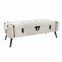 Banquette DKD Home Decor Beige Lin Bois MDF (122 x 47 x 43 cm)