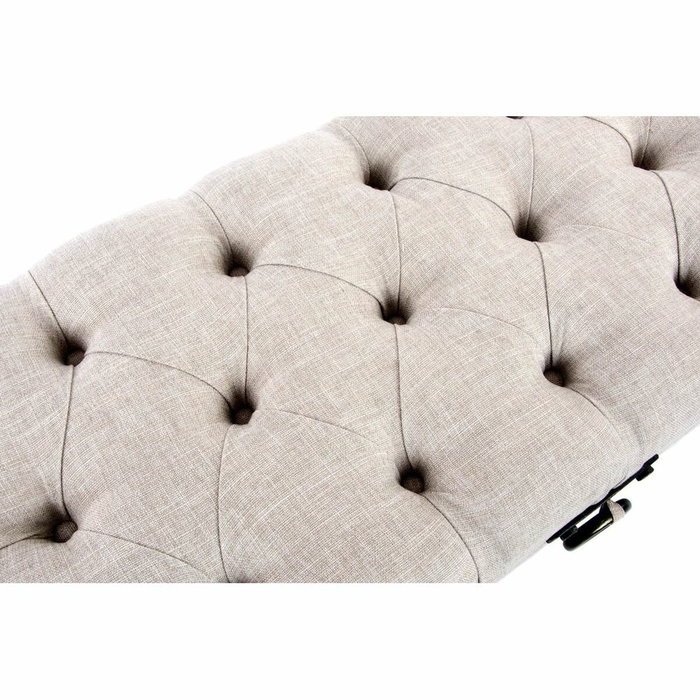 Banquette DKD Home Decor Beige Lin Bois MDF (122 x 47 x 43 cm)