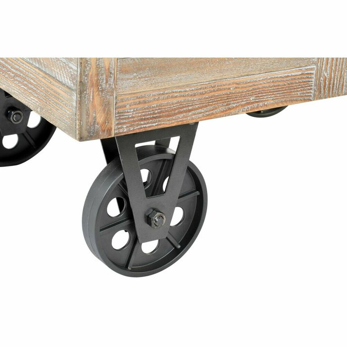 Banquette DKD Home Decor Sapin Naturel Noir Beige Polyester (61 x 51 x 77 cm)