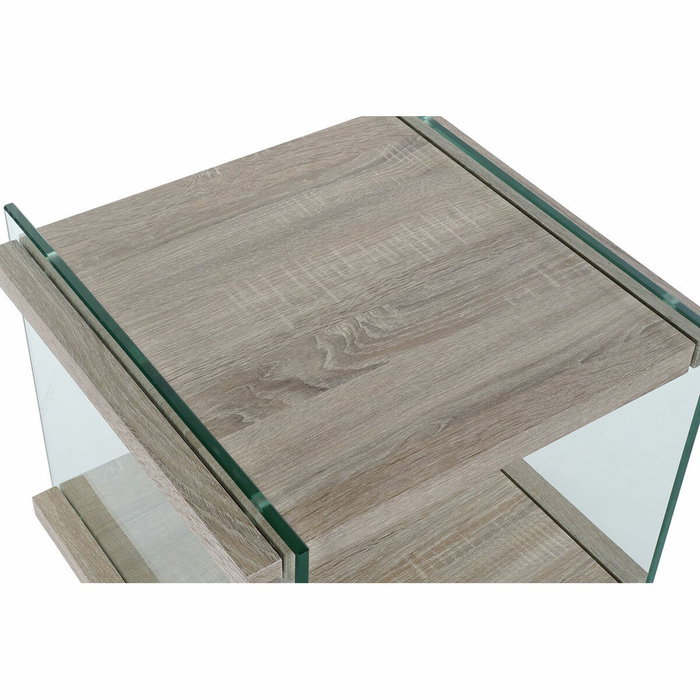 Table de Nuit DKD Home Decor Verre Bois MDF (50 x 50 x 49 cm)