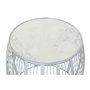 Table d'appoint DKD Home Decor Blanc Marbre Fer Argenté (46 x 46 x 41 cm)